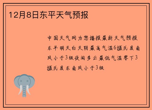 12月8日东平天气预报